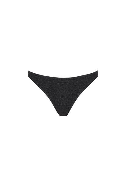 Bella Bikini Bottoms with Cheeky Back and Silver Lurex Shimmer