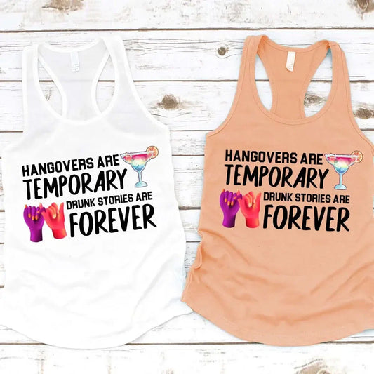 Adorb.co "Best Friends Drunk Stories Are Forever" black tank top, a stylish humorous top for friendship gifts.