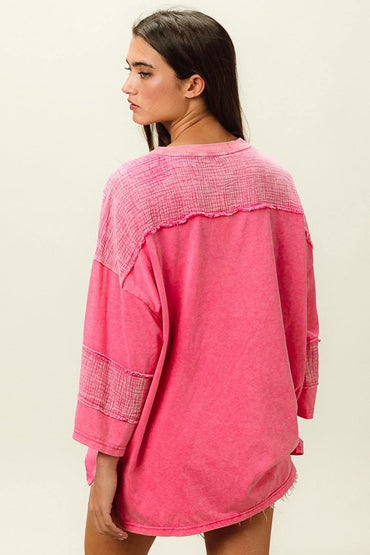 BiBi High-Low Washed T-Shirt - Love Salve 