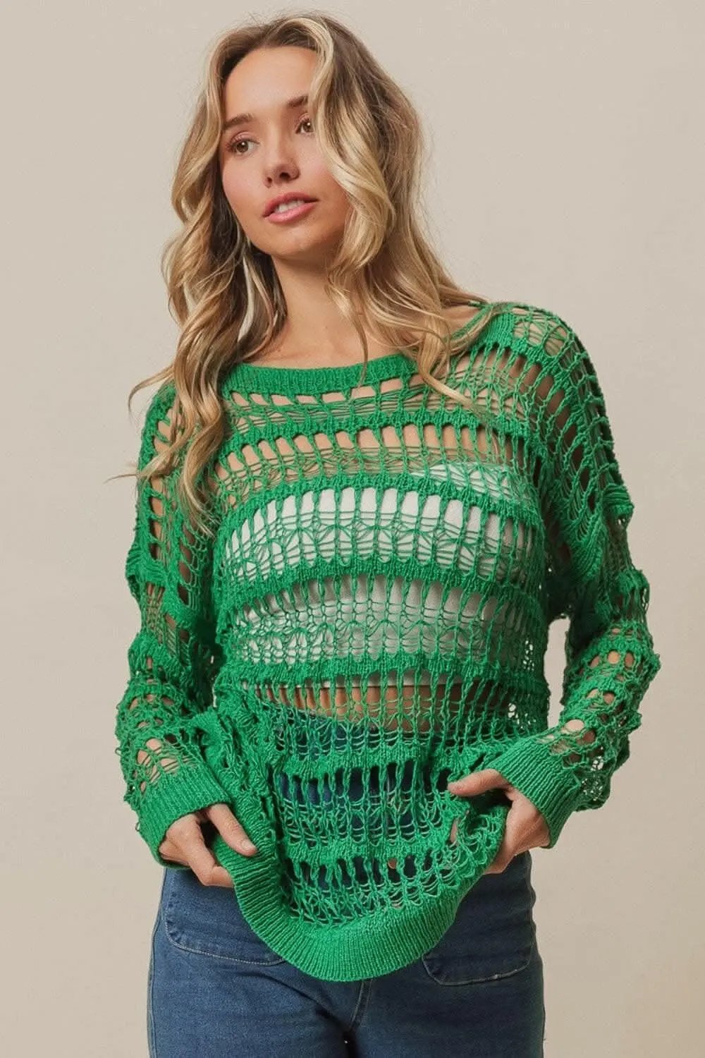 BiBi Long Sleeve Knit Cover Up - Love Salve 