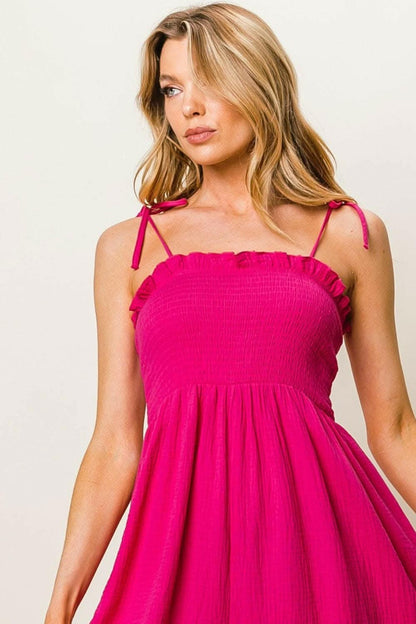 BiBi Texture Smocked Sleeveless Jumpsuit - Love Salve 