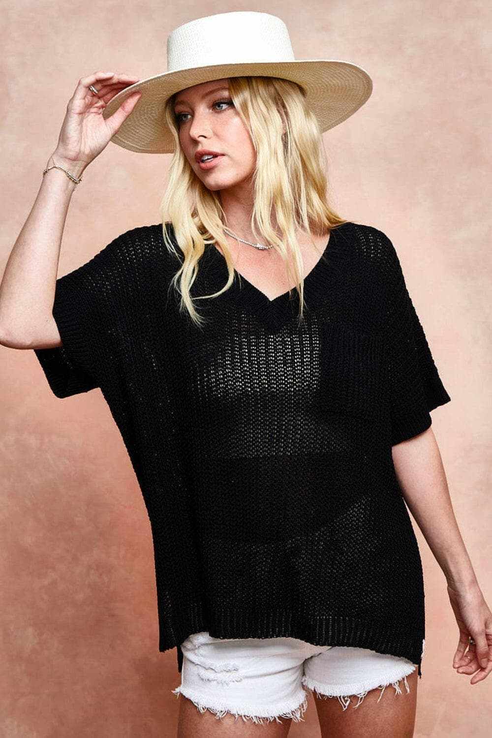 BiBi chic v-neck knit top - Love Salve 
