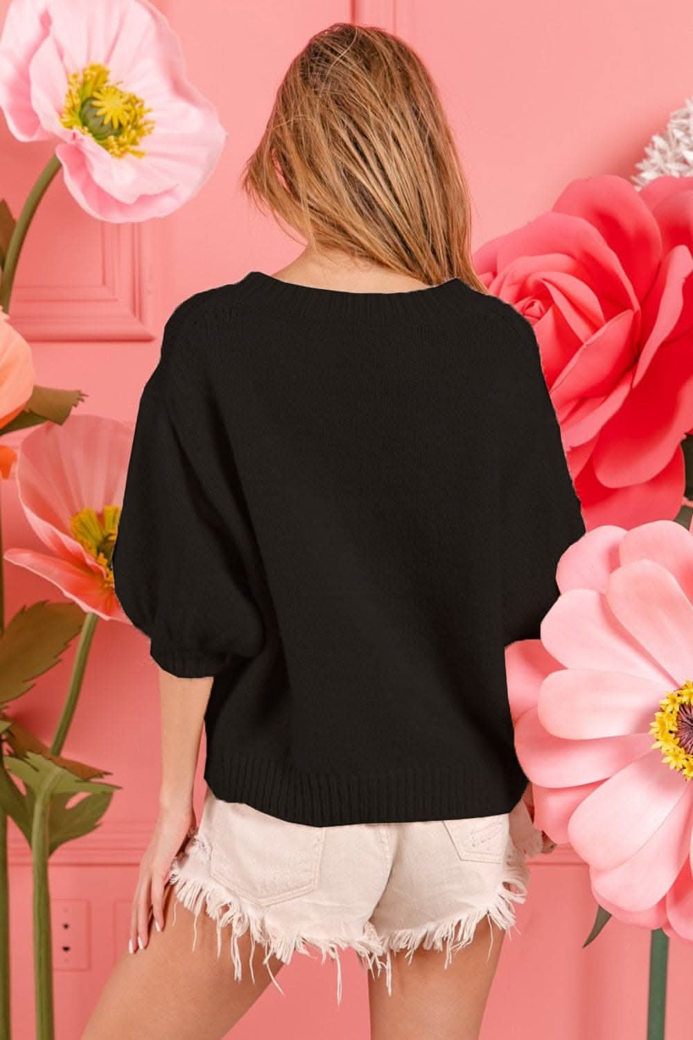 BiBi metallic puff sleeve sweater - Love Salve 