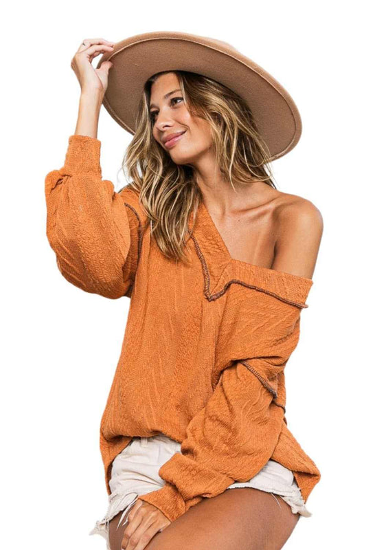 BiBi textured drop shoulder top - Love Salve 