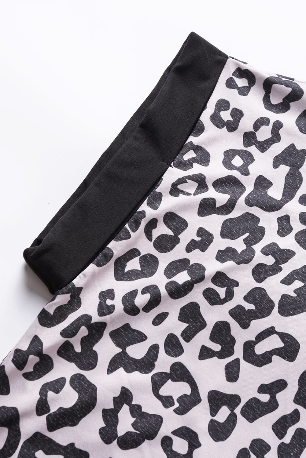 Black Half Leopard Patchwork Plus Size T-shirt 