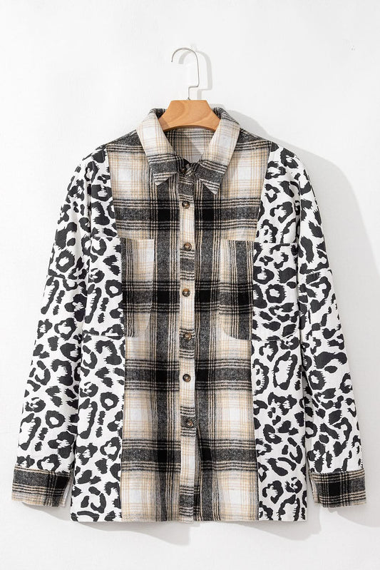 Black Plus Size Plaid Shacket - Love Salve 