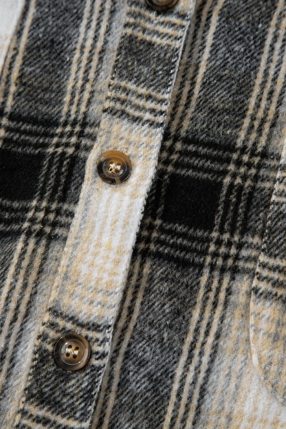 Black Plus Size Plaid Shacket - Love Salve 