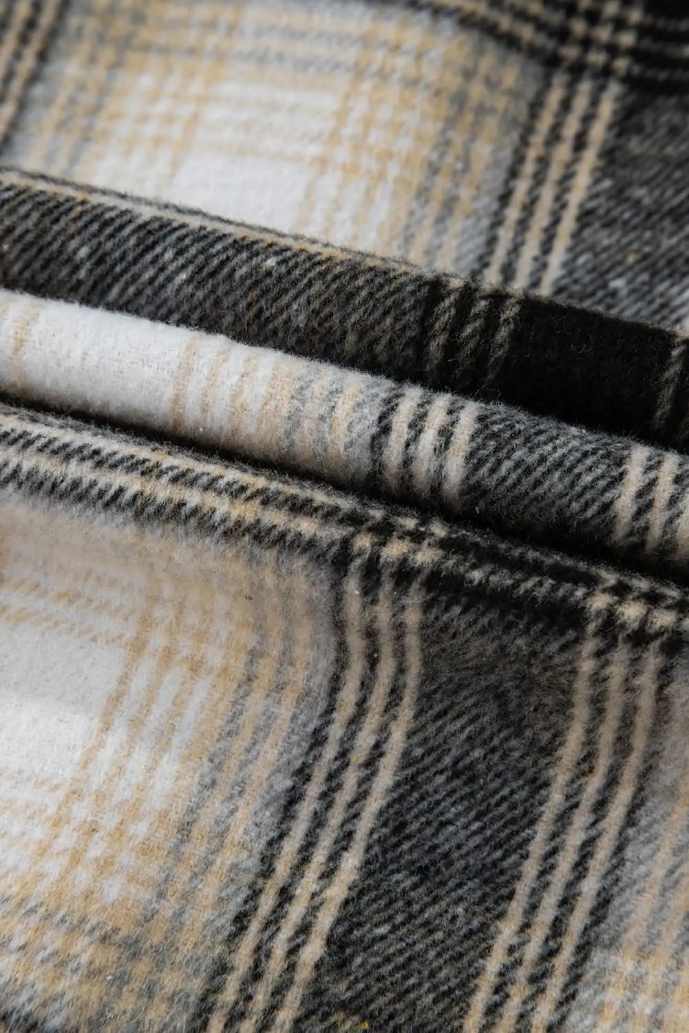 Black Plus Size Plaid Shacket - Love Salve 