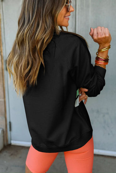 Black Rainbow Colorblock Striped Pullover Sweatshirt - Love Salve 