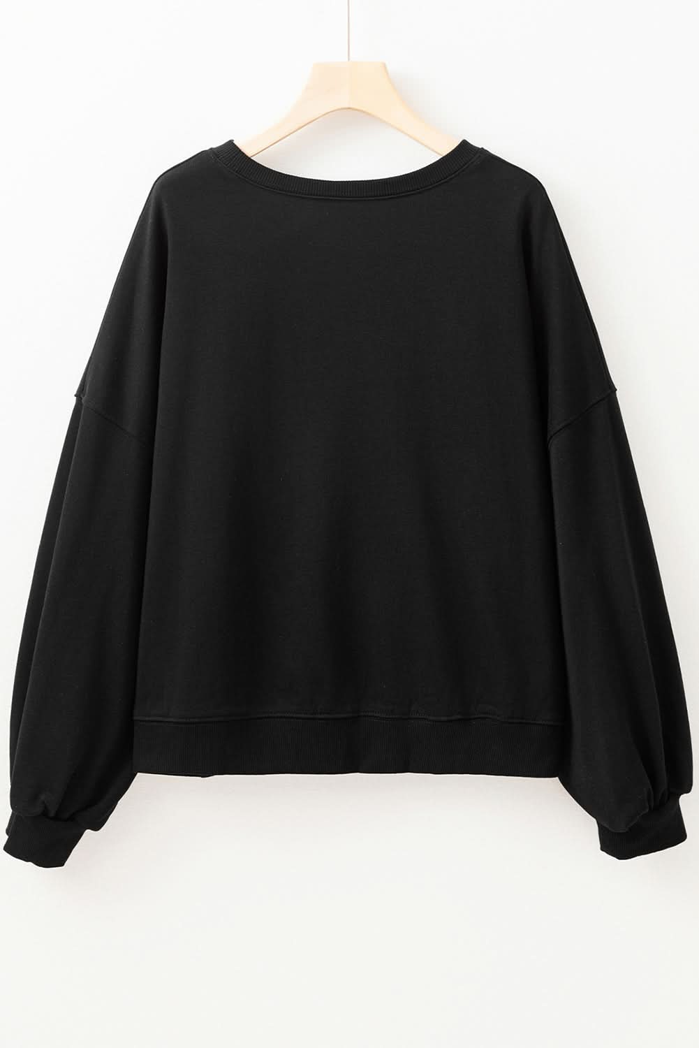 Black TOUCH DOWN Football Graphic Pullover Sweatshirt - Love Salve 