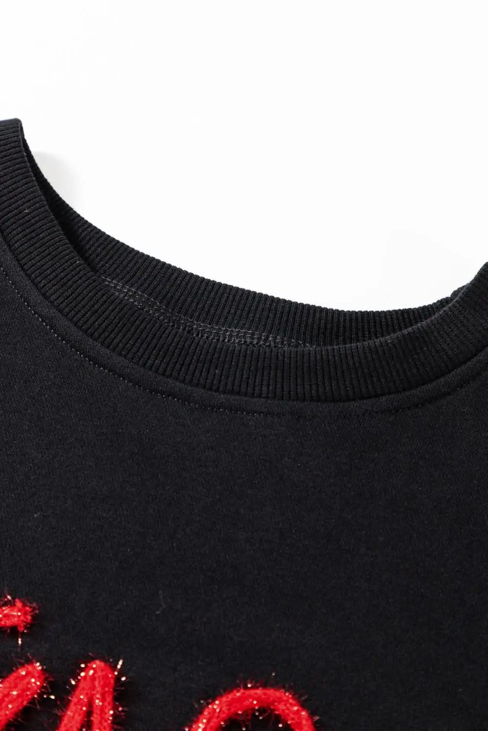 Black Tinsel Game Day Drop Shoulder Graphic Sweatshirt - Love Salve 