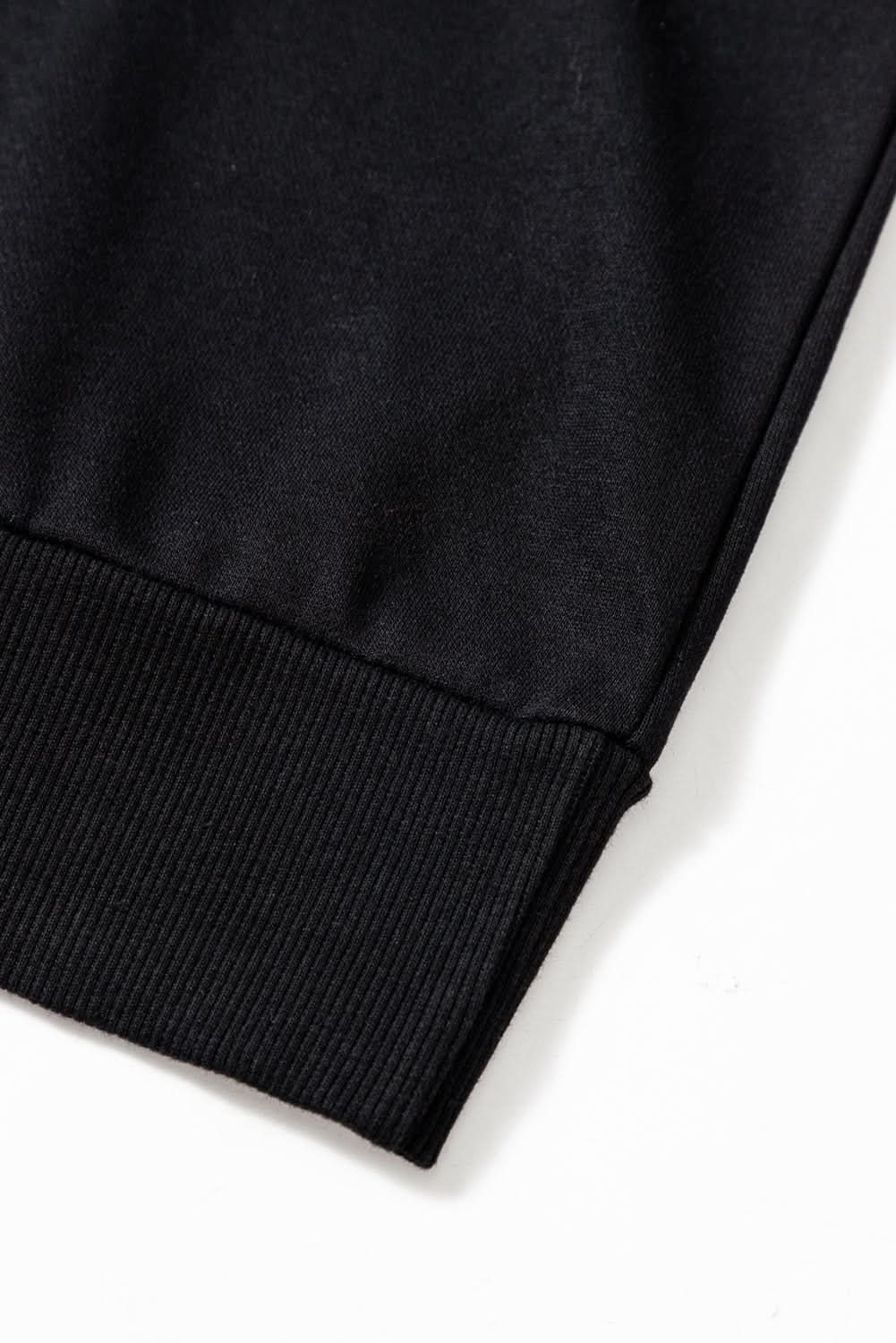 Black Tinsel Game Day Drop Shoulder Graphic Sweatshirt - Love Salve 