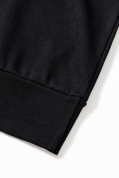 Black Tinsel Game Day Drop Shoulder Graphic Sweatshirt - Love Salve 
