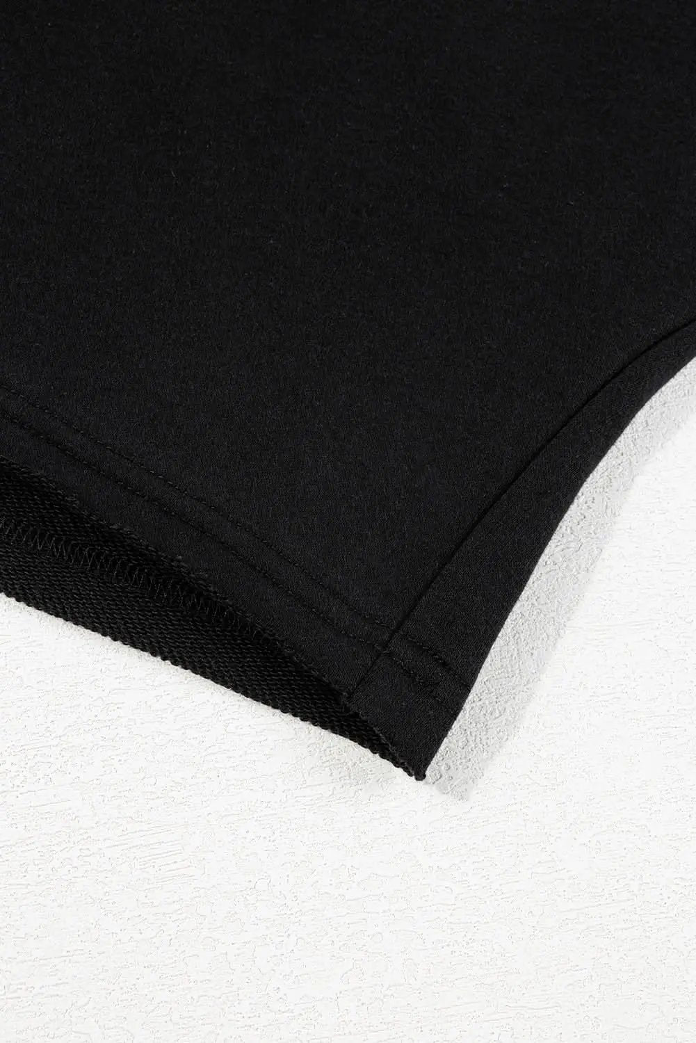 Black cropped rugby sweatshirt with tassels and sequins - Love Salve 