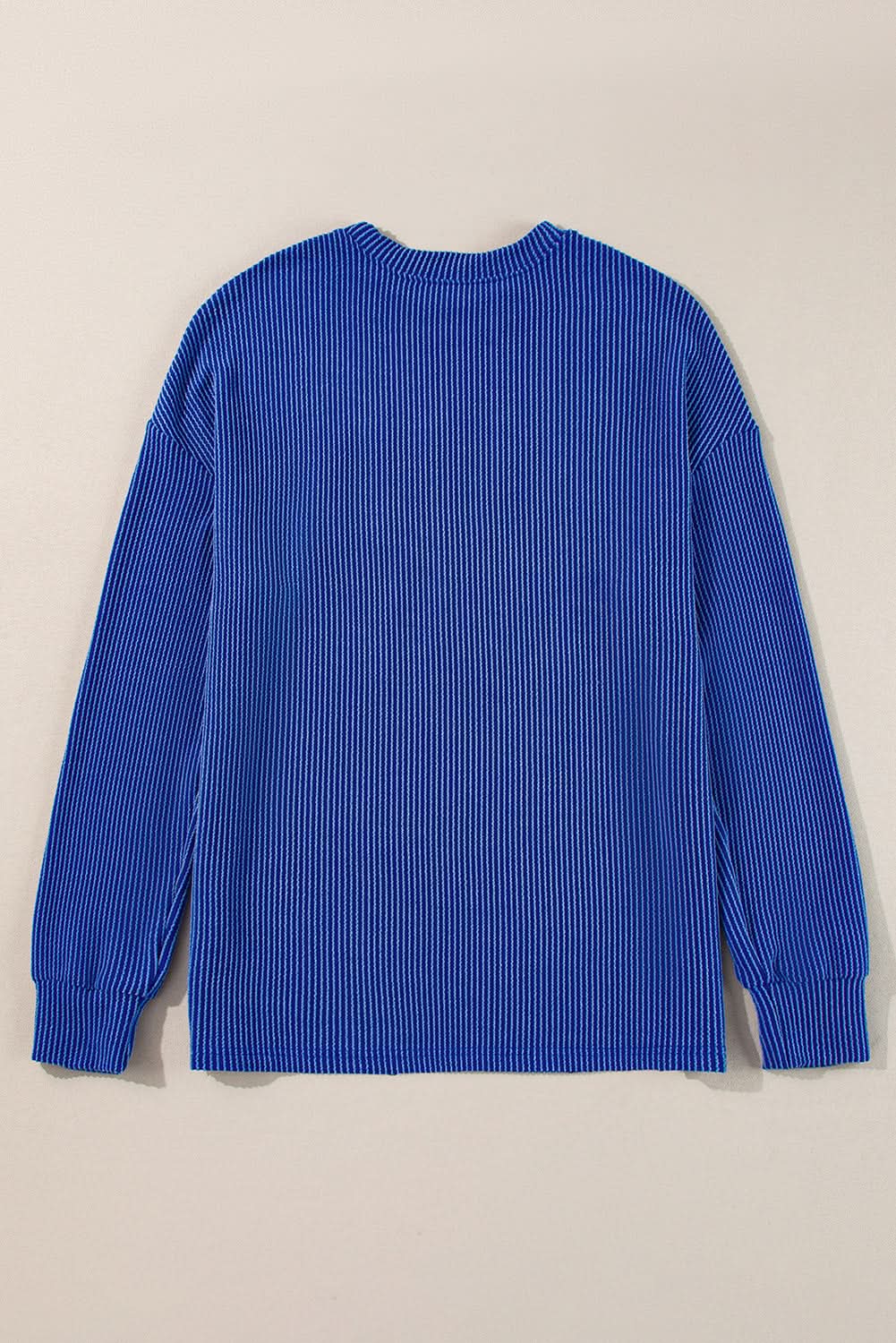 Bluing Corded GAME DAY Graphic Long Sleeve Crewneck Top - Love Salve 