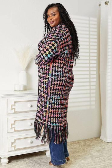 Bohemian fringe knit cardigan - Love Salve 