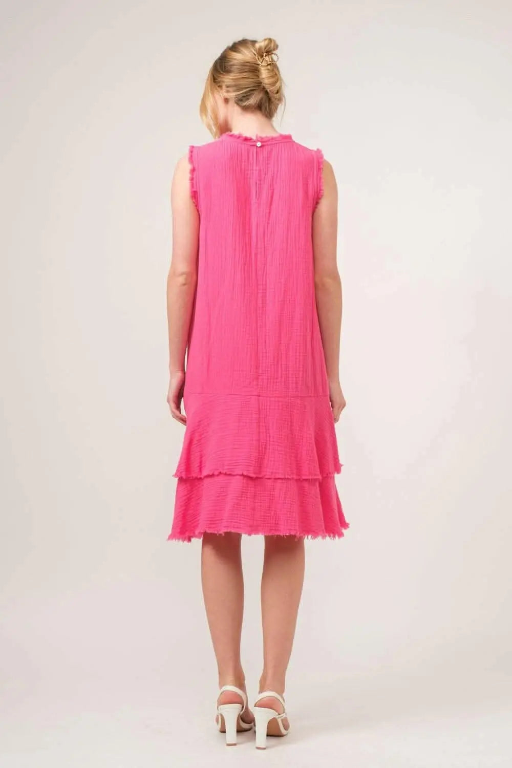 Boho Bliss Fringed Tiered Cotton Dress - Love Salve 
