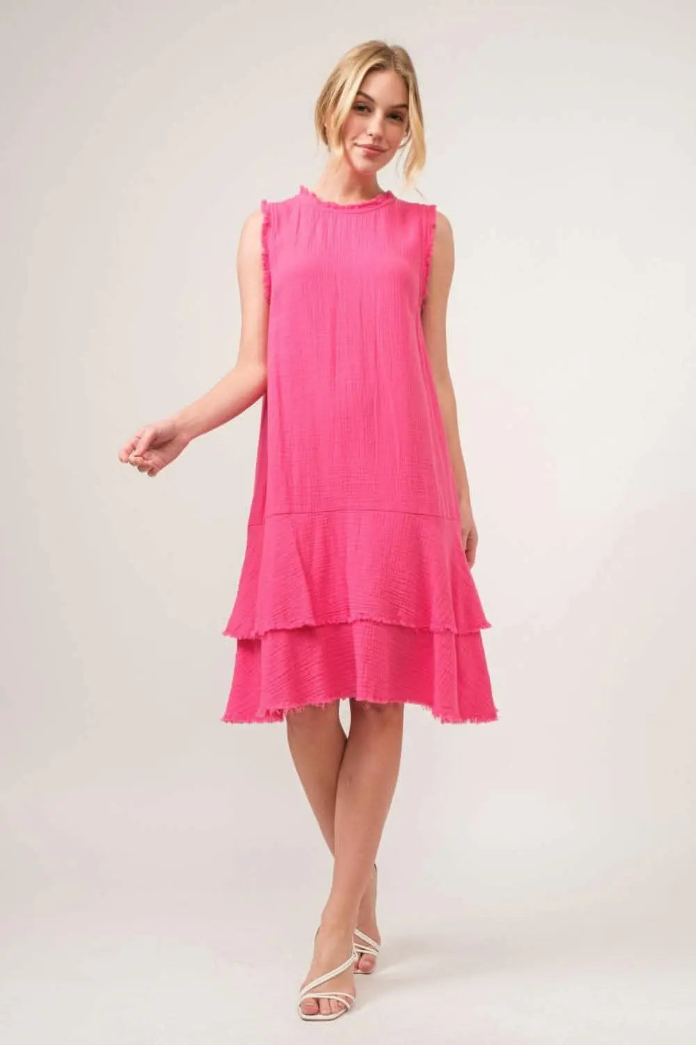 Boho Bliss Fringed Tiered Cotton Dress - Love Salve 