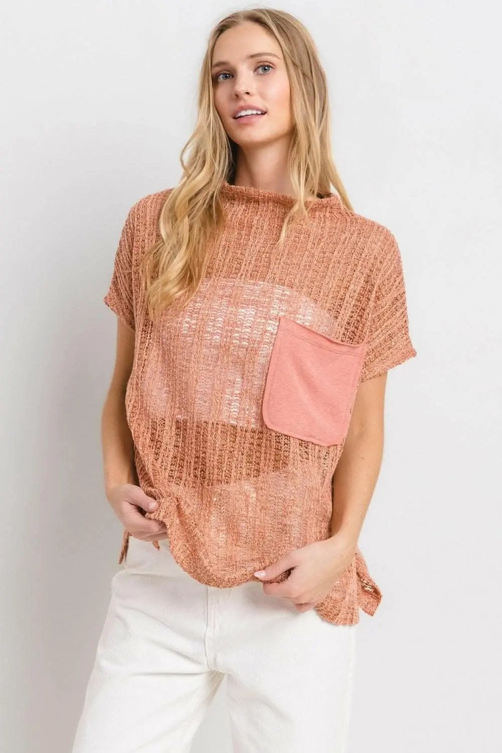 Boho Elegance Crochet Cover-Up with Mock Neck - Love Salve 