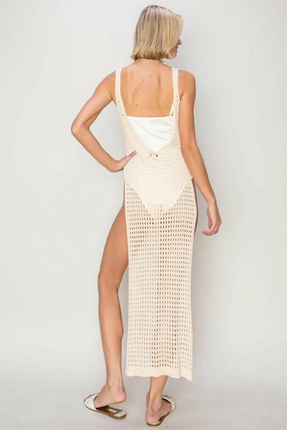 Boho Goddess Crochet Backless Dress for Summer Glam - Love Salve 