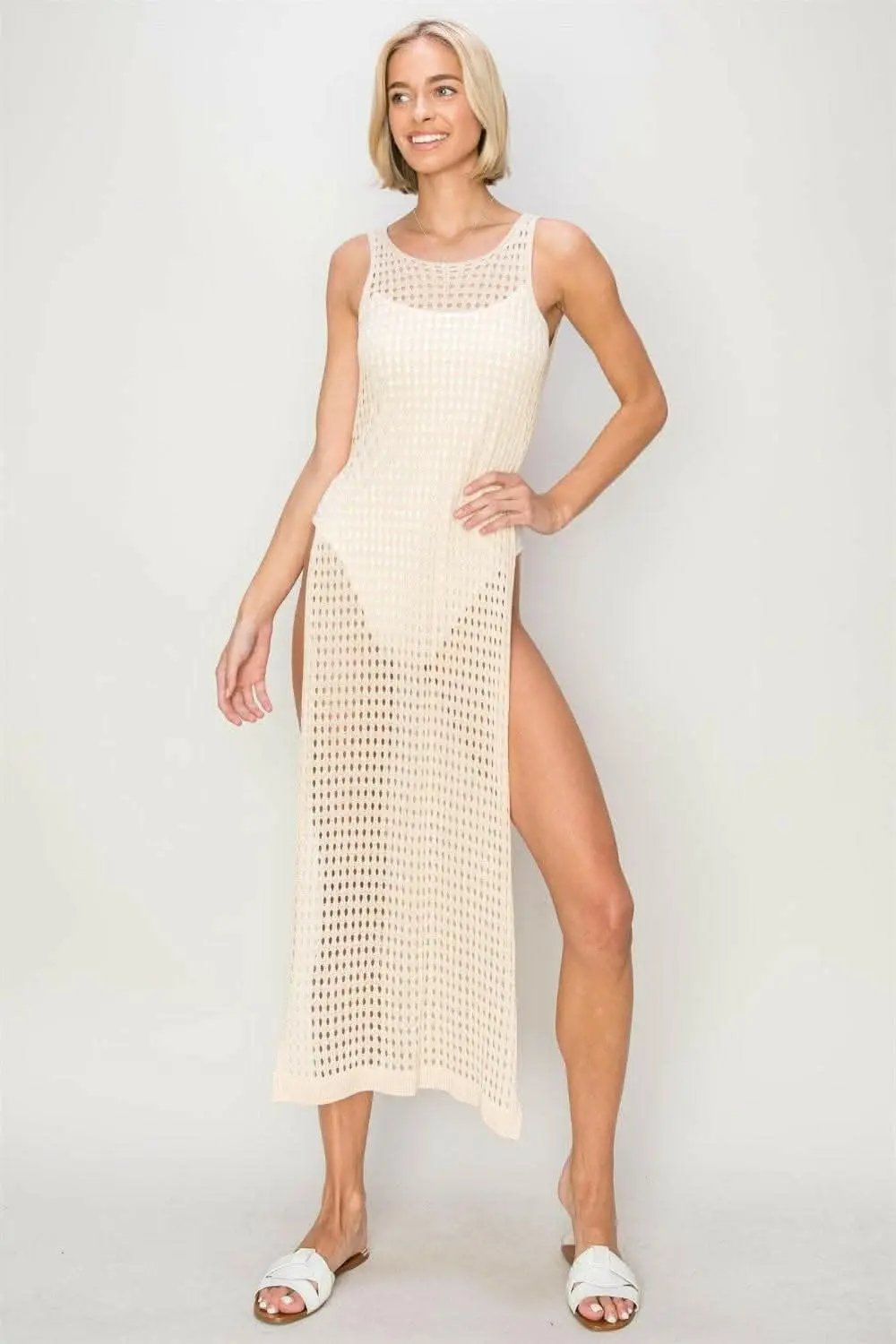 Boho Goddess Crochet Backless Dress for Summer Glam - Love Salve 
