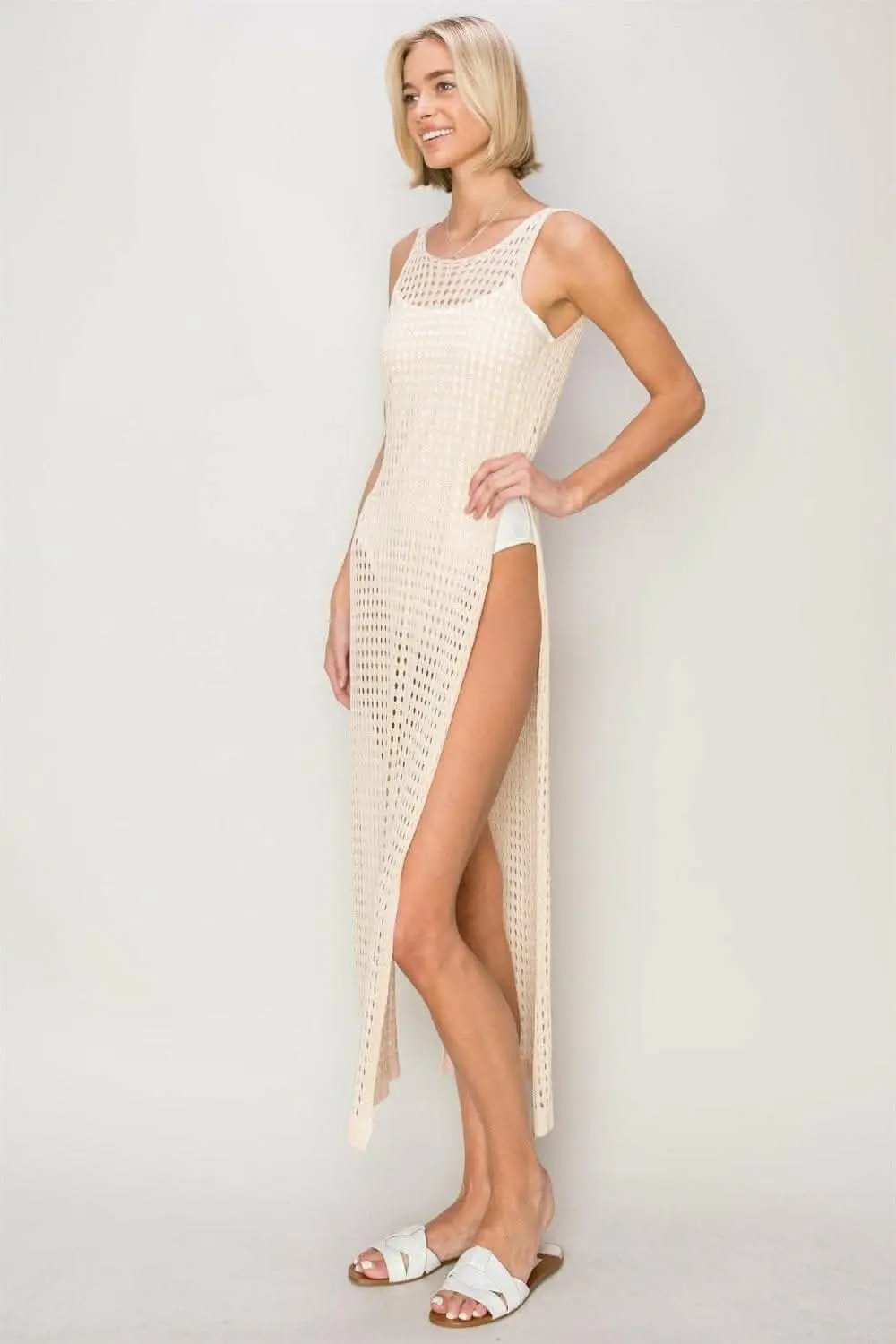 Boho Goddess Crochet Backless Dress for Summer Glam - Love Salve 