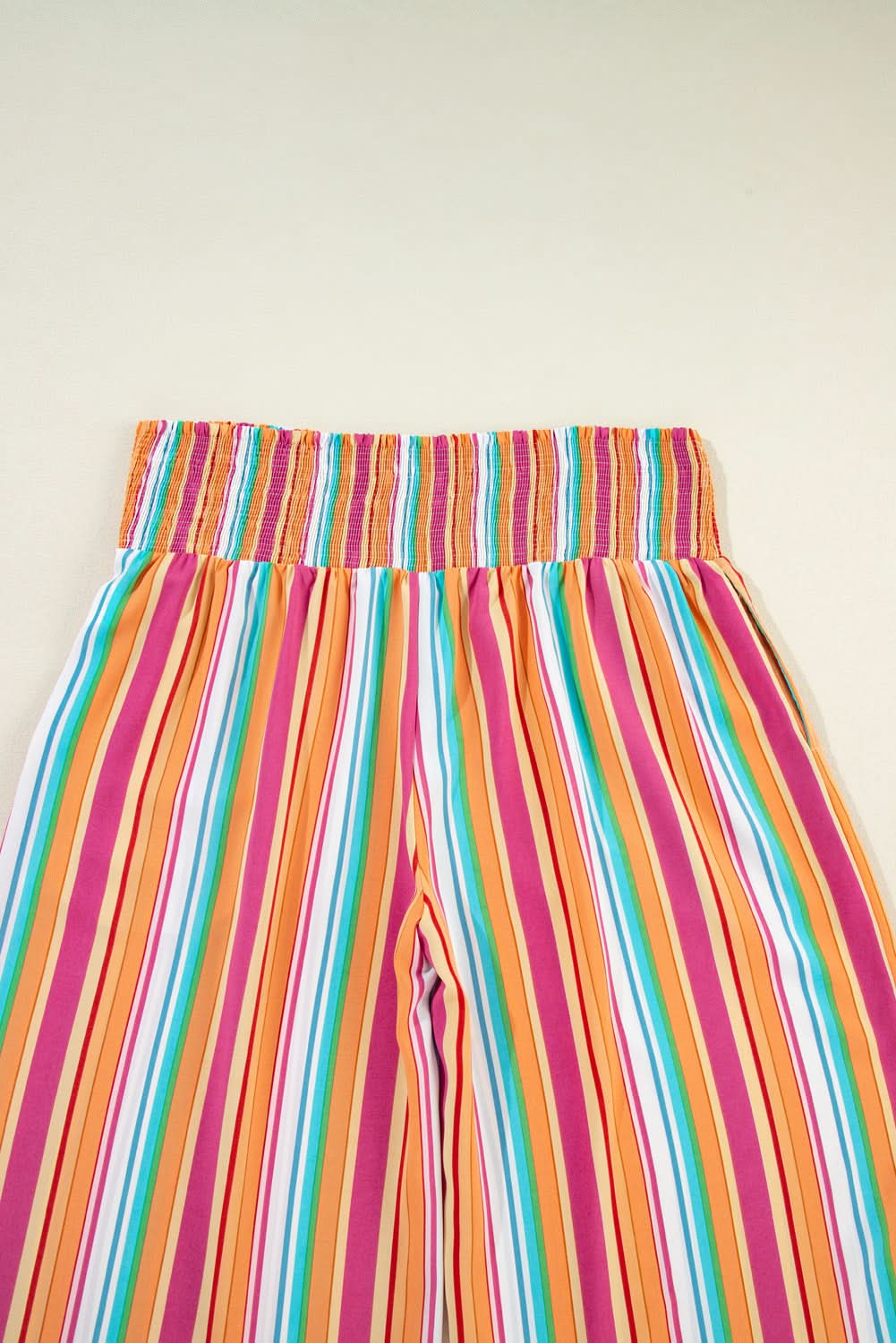 Boho chic plus-size striped pants 