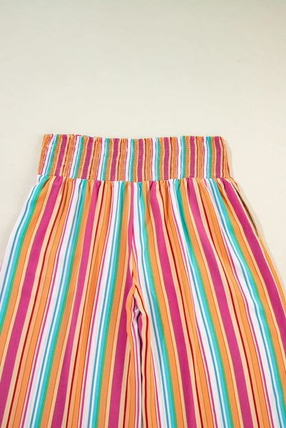 Boho chic plus-size striped pants 