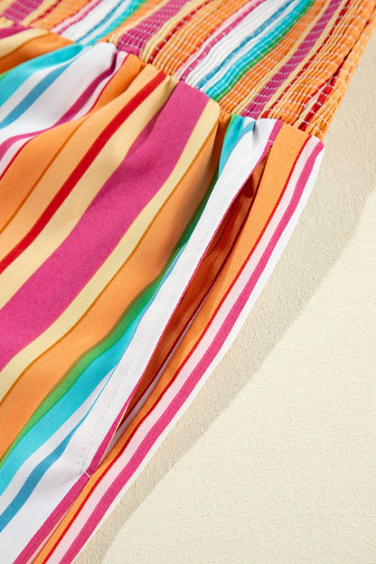 Boho chic plus-size striped pants 
