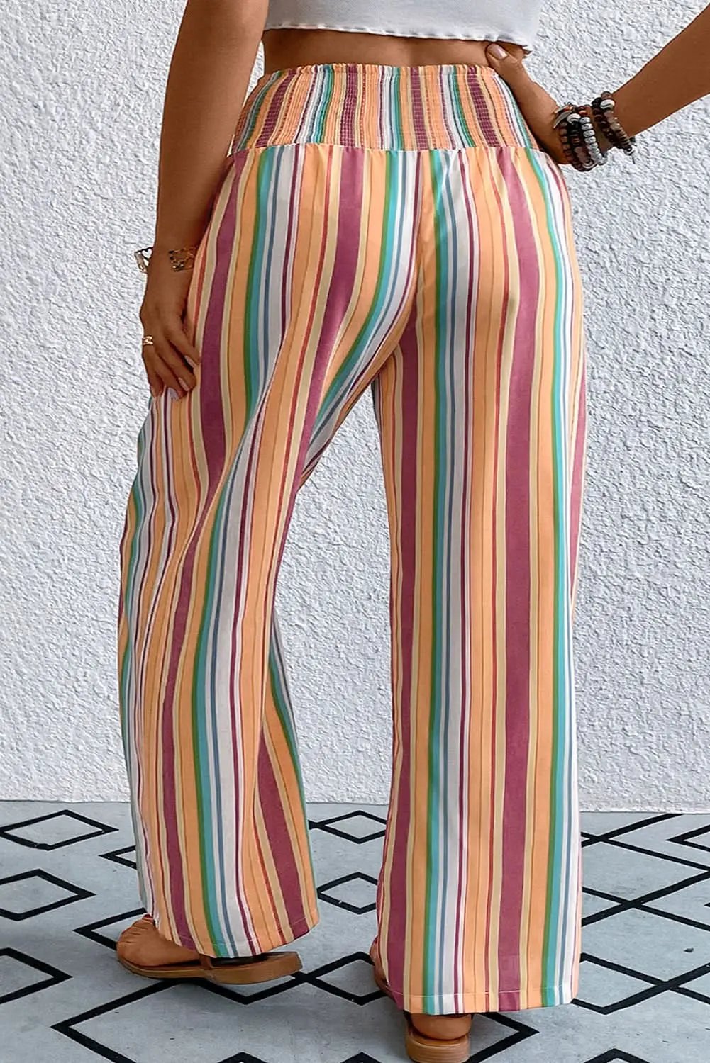Boho chic plus-size striped pants - Love Salve 