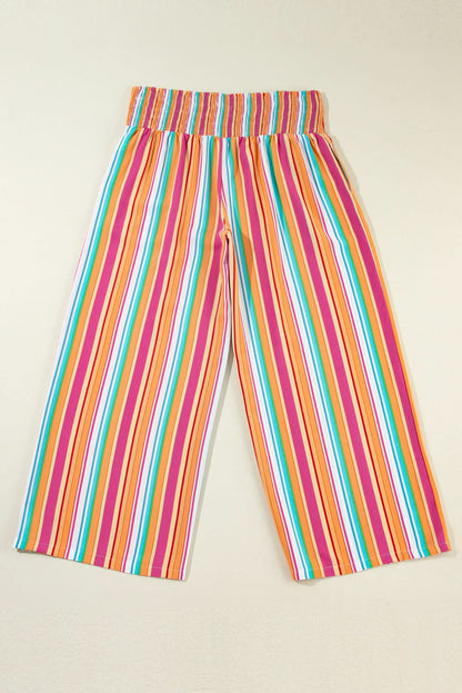 Boho chic plus-size striped pants 