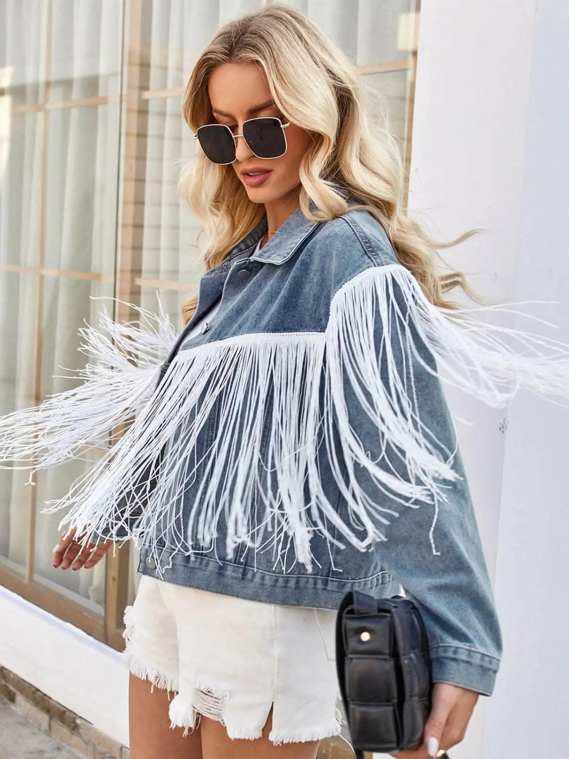 Boho tassel denim jacket - Love Salve 