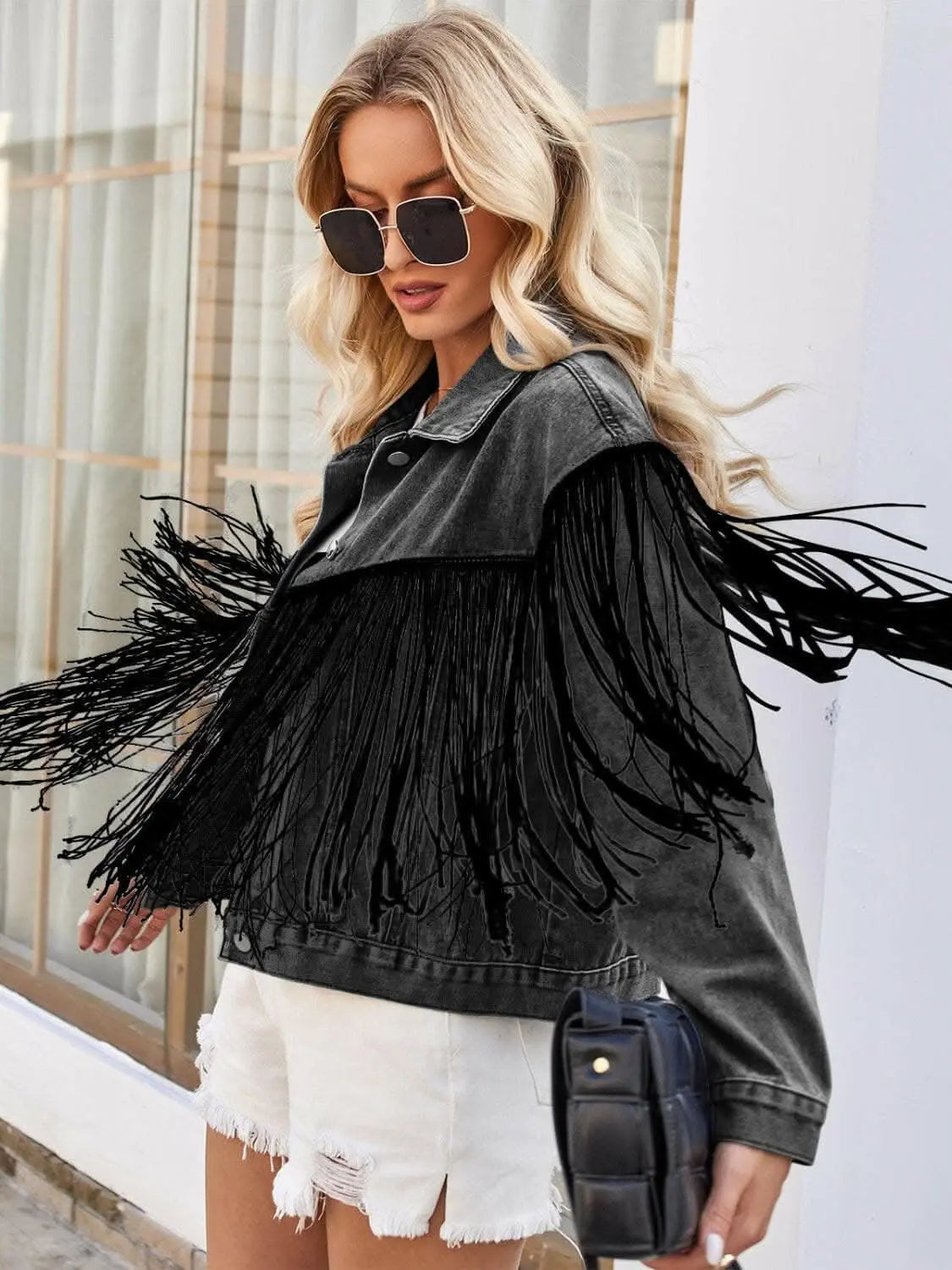 Boho tassel denim jacket - Love Salve 