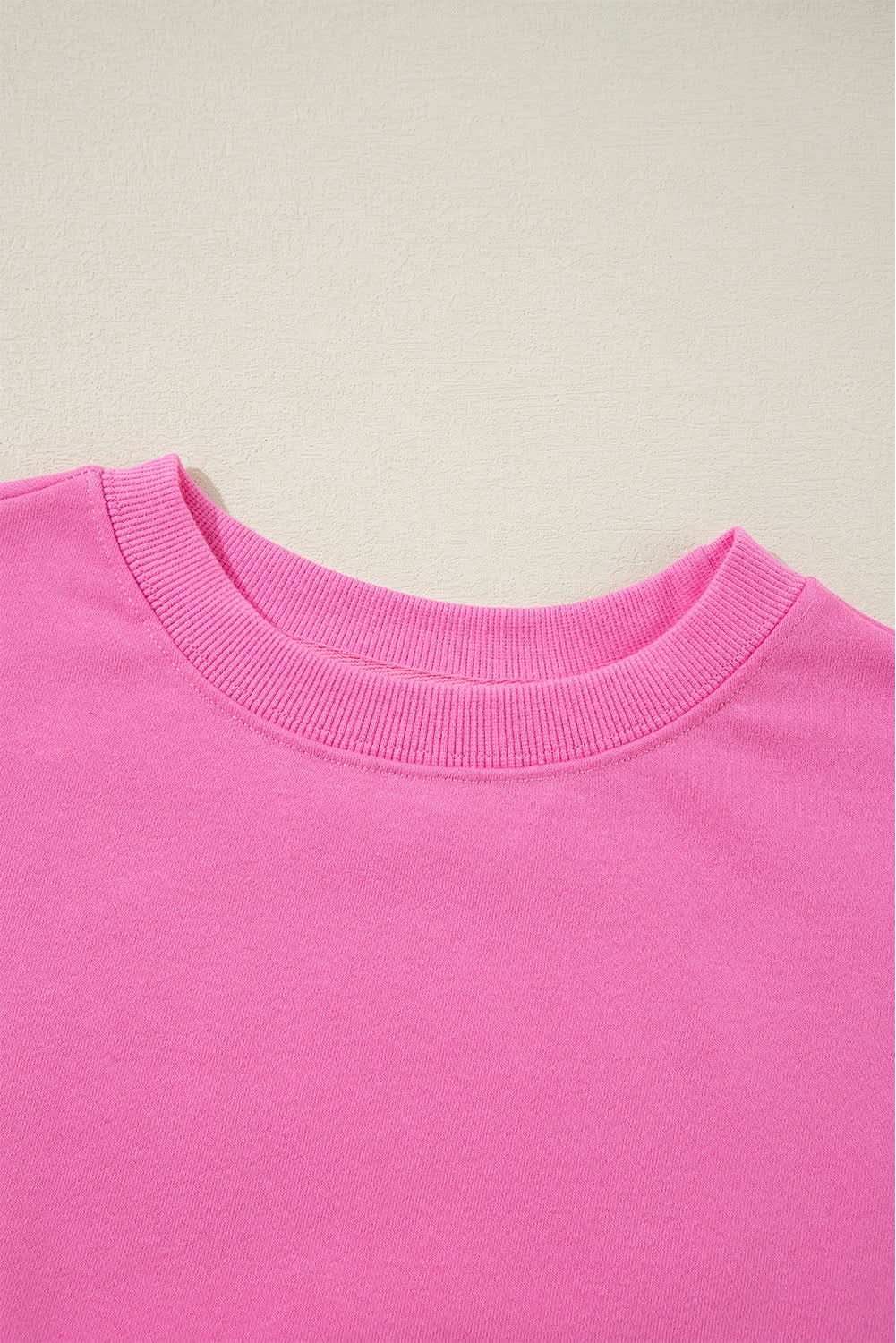 Bonbon Plain Drop Shoulder Crewneck Pullover Sweatshirt - Love Salve 
