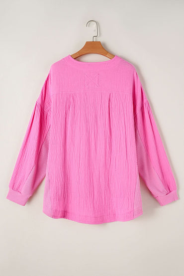 Bonbon plus size half-button top - Love Salve 