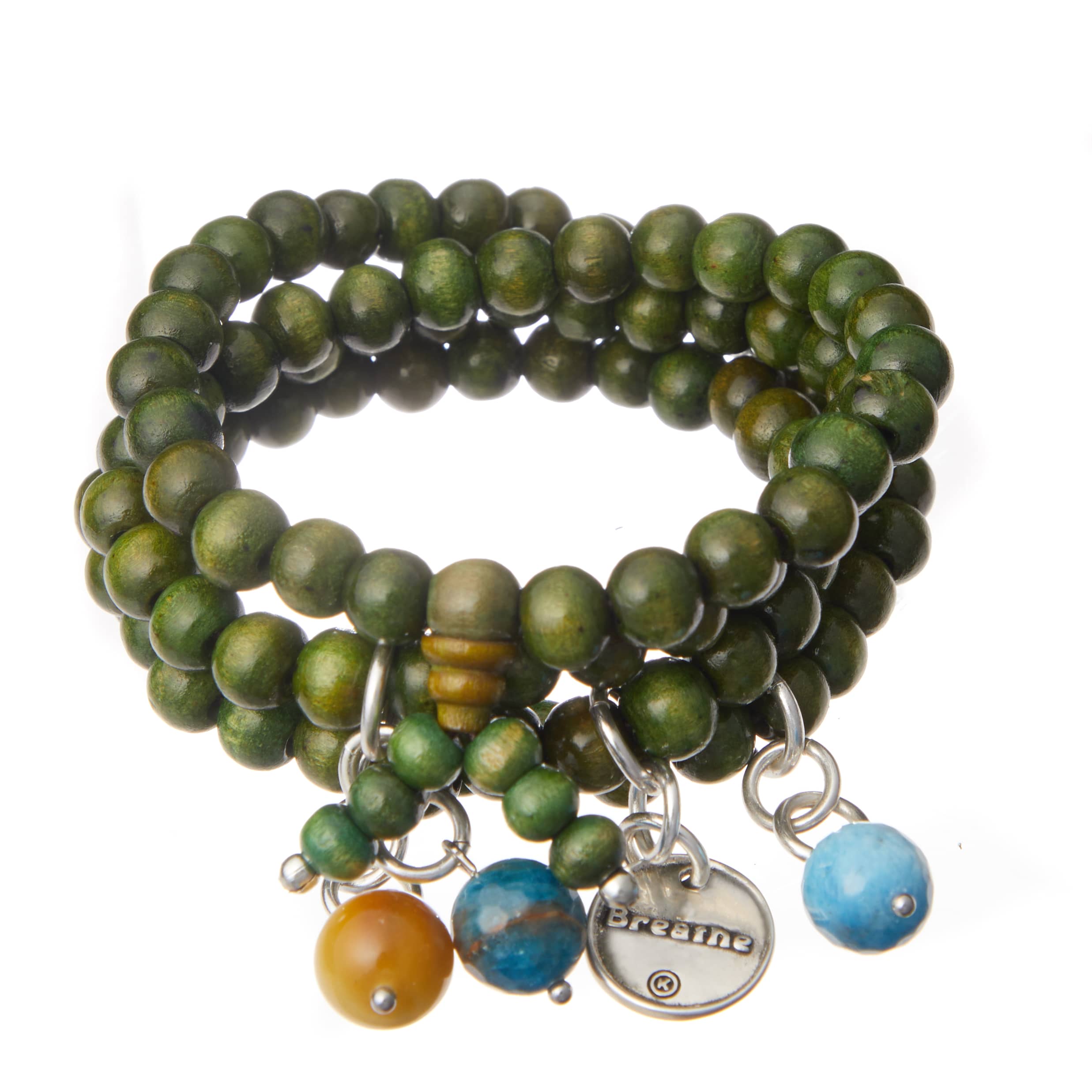 Breathe Heart Wood Boho Wrap Bracelet/Necklace Katia Designs