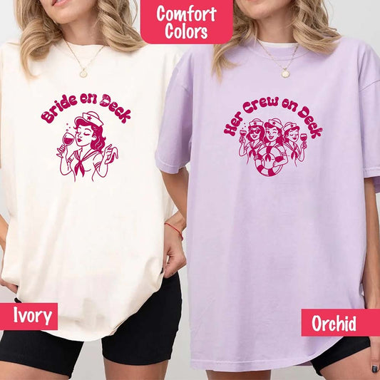 Bride on Deck Comfort Colors Shirt – Nautical Bachelorette Party Tee for Cruise or Beach Wedding Adorb Custom Tees