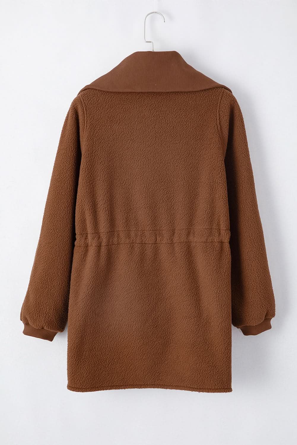 Brown Half Zip Fleece Pullover Sweatshirt - Love Salve 