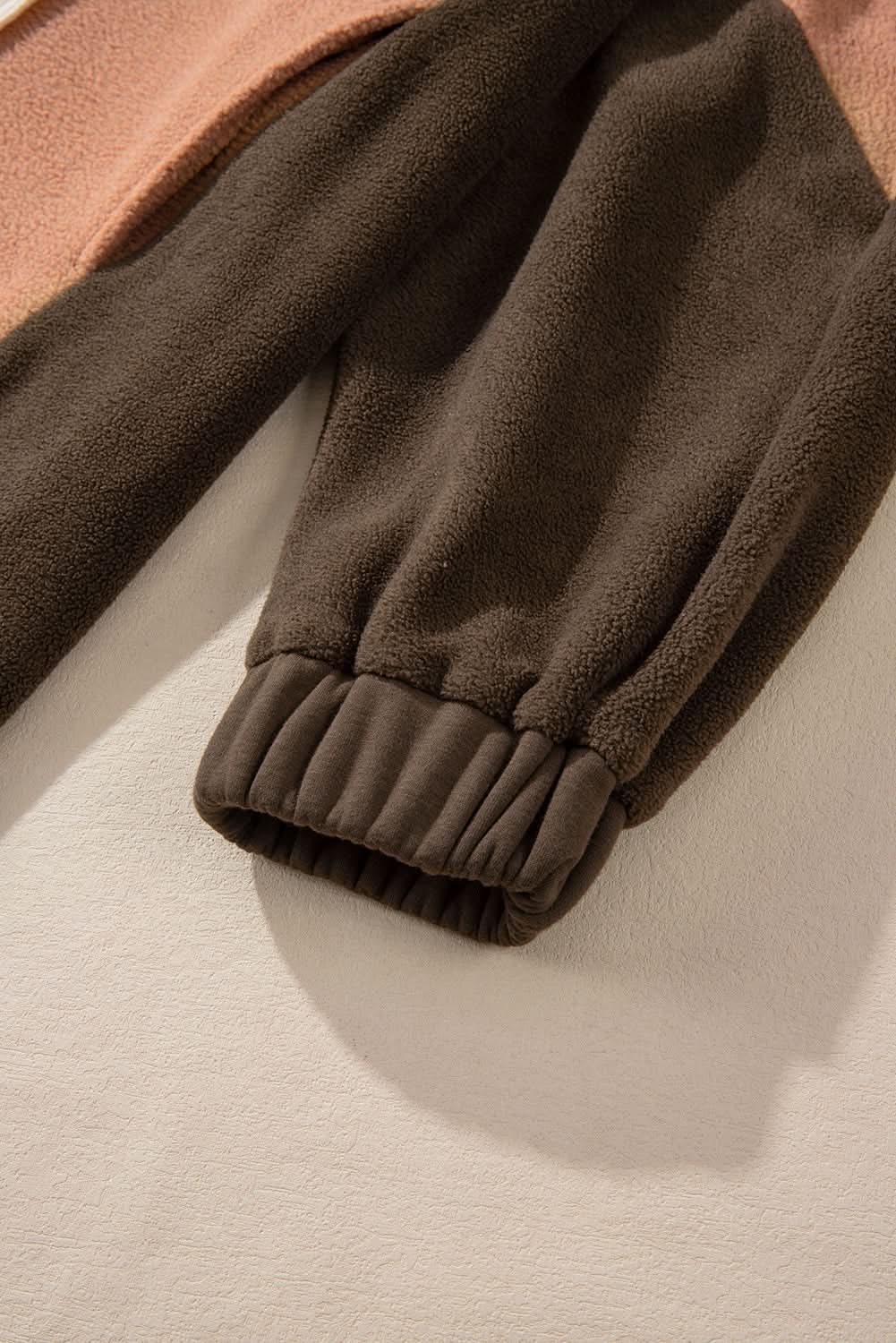 Brown colorblock plus size hoodie - Love Salve 