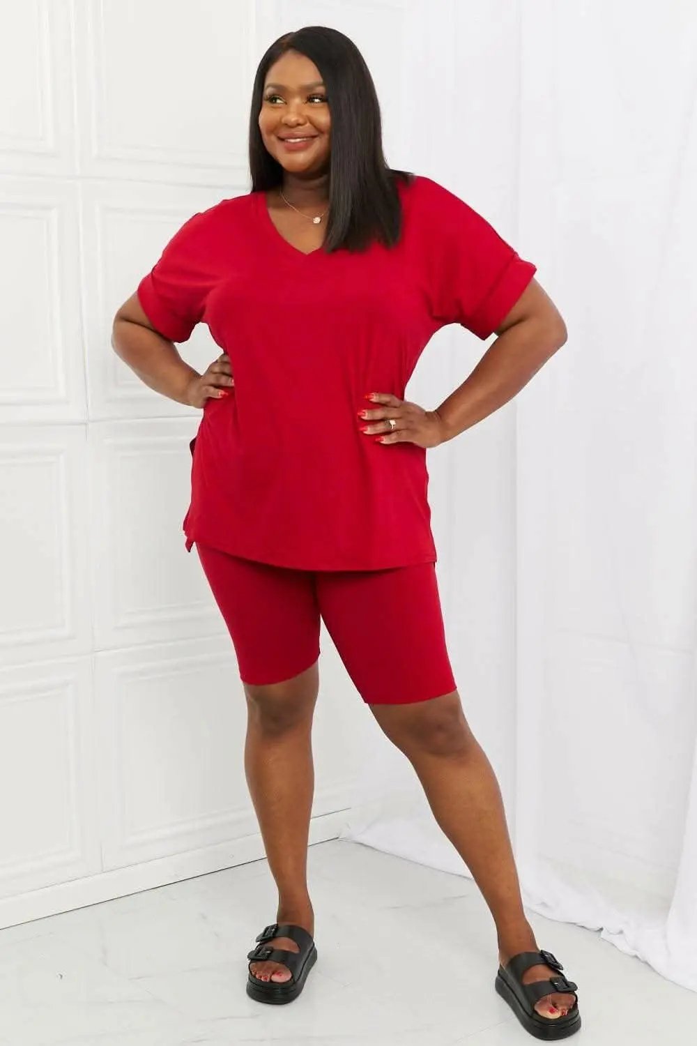 Burgundy lounge set by Zenana - Love Salve 