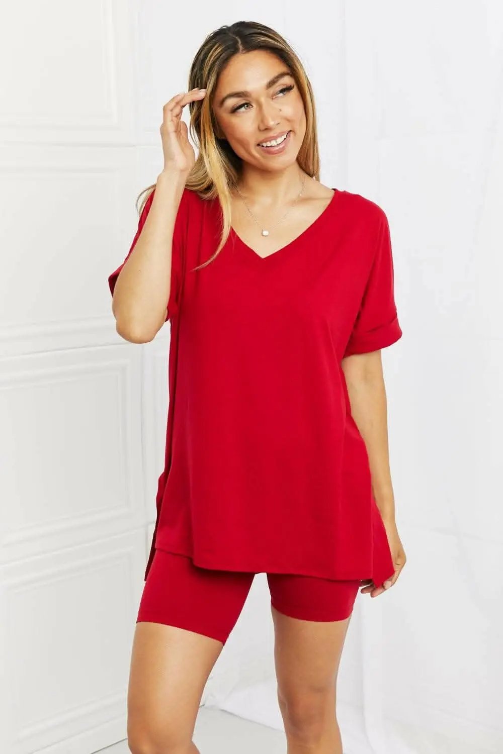 Burgundy lounge set by Zenana - Love Salve 