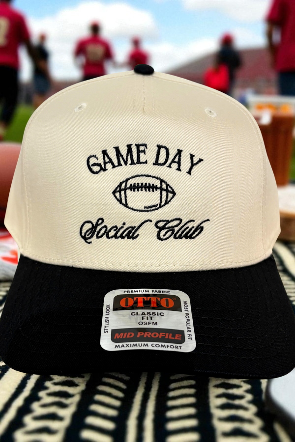 Game Day Social Club Embroidered Football Hat Two Tone Nash Grey Wholesale