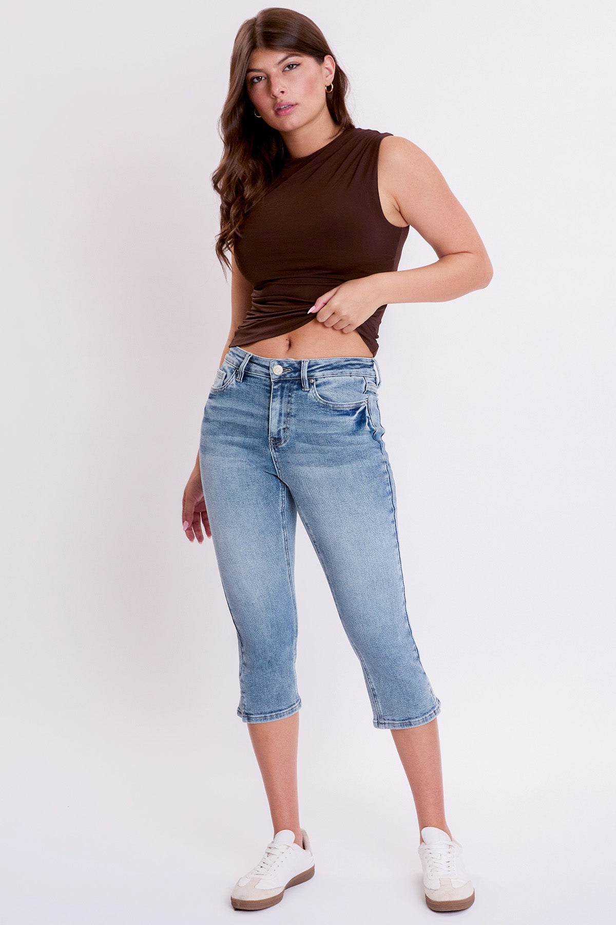 Women's Luxe High Rise Capri with Side Slit YMI JEANS