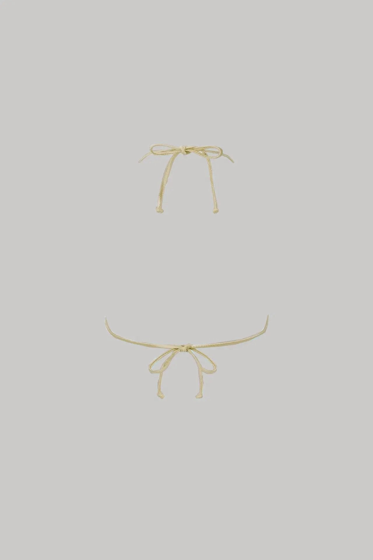 Cara Triangle Bikini Top in Goddess Satin with Adjustable Ties - Love Salve 