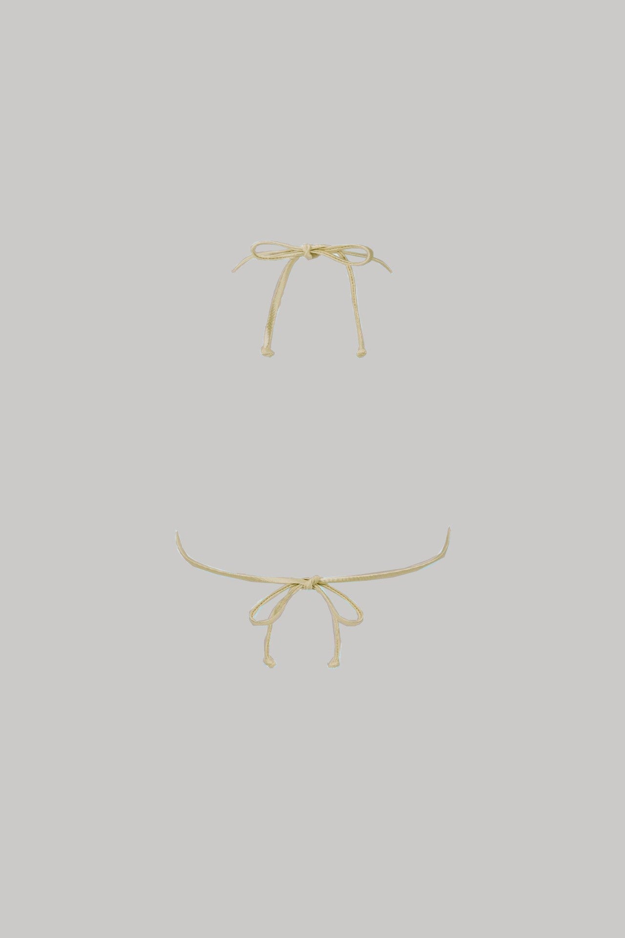 Cara Triangle Bikini Top in Goddess Satin with Adjustable Ties - Love Salve 