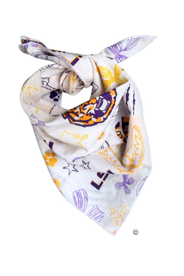 LSU Bandana Officially Licensed Tailgate Game Day Accessory
