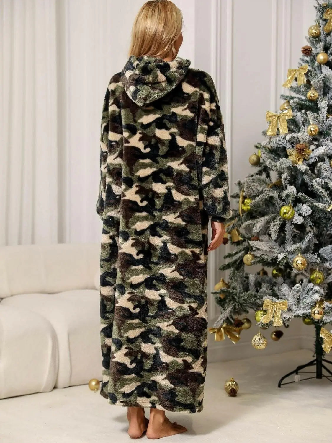Camo hooded teddy nightgown - Love Salve 