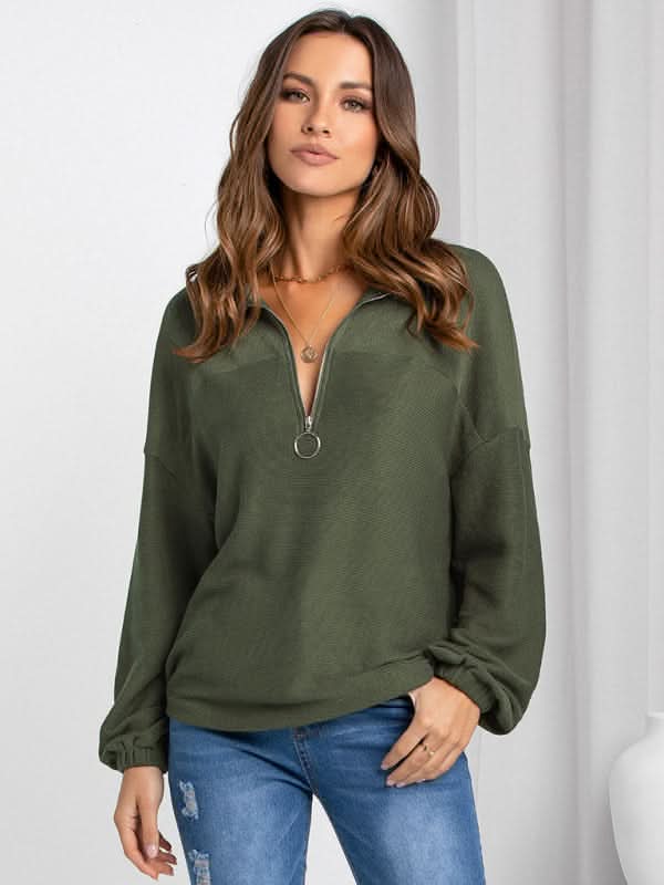 Casual solid zip hoodie - lightweight and stylish 