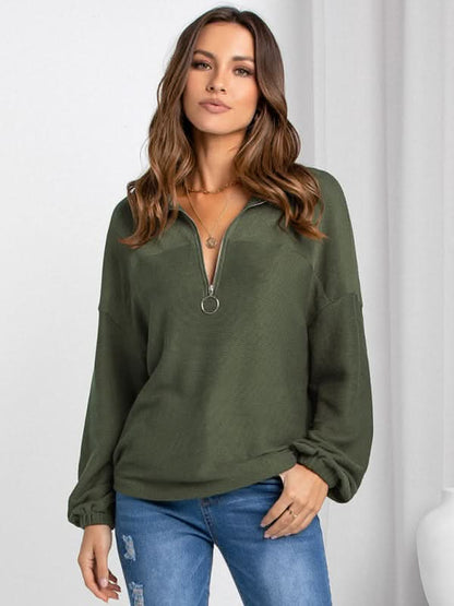 Casual solid zip hoodie - lightweight and stylish 