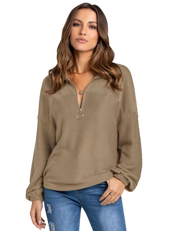 Casual solid zip hoodie - lightweight and stylish 